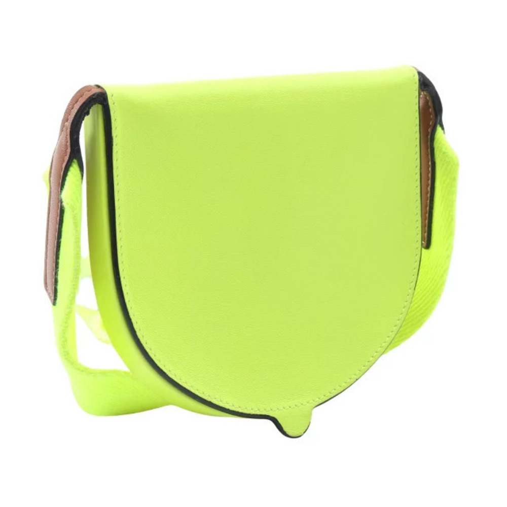 Loewe Heel Yellow Leather Clutch Neon Bag World Smiley Shoulder